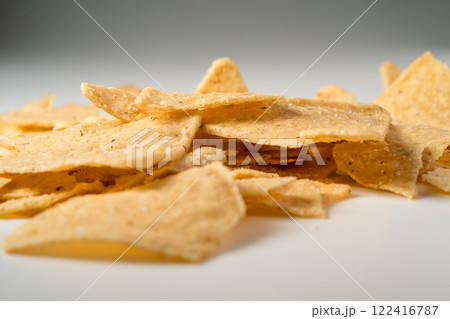 Tortilla cheese chips isolated Tortilla cheese chips isolated 122416787