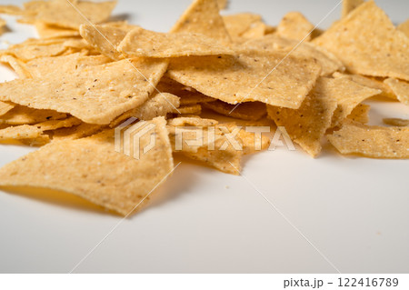 Tortilla cheese chips isolated 122416789