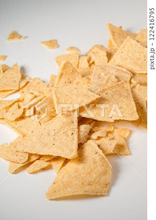 Tortilla cheese chips isolated 122416795