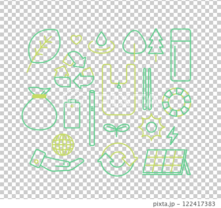 エコ＆サステナブルアイコンセット 122417383