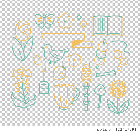 やさしい春のイラストセット 122417391
