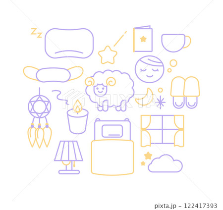 快適な睡眠アイコンセット 122417393