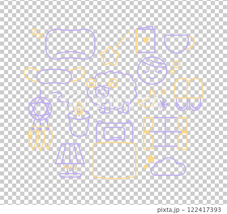 Comfortable sleep icon set 122417393