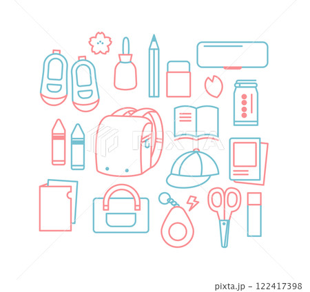 入学準備アイコンセット 入学準備アイコンセット 122417398