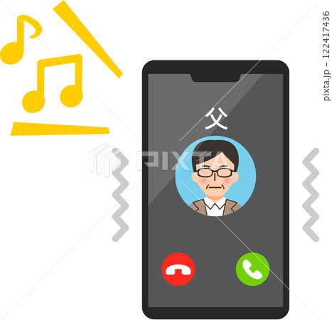 父親から着信中のスマートフォン 父親から着信中のスマートフォン 122417436