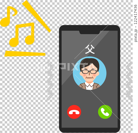 父親から着信中のスマートフォン 父親から着信中のスマートフォン 122417436