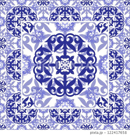 Moroccan Seamless Pattern Arabesque in blue and white. Moroccan azulejo pattern, majolica tile,Talavera, Damask, marrakech. Portuguese, dutch azulejo tile pattern, Mediterranean ceramic, patchwork Moroccan Seamless Pattern Arabesque in blue and white. Moroccan azulejo pattern, majolica tile,Talavera, Damask, marrakech. Portuguese, dutch azulejo tile pattern, Mediterranean ceramic, patchwork 122417658