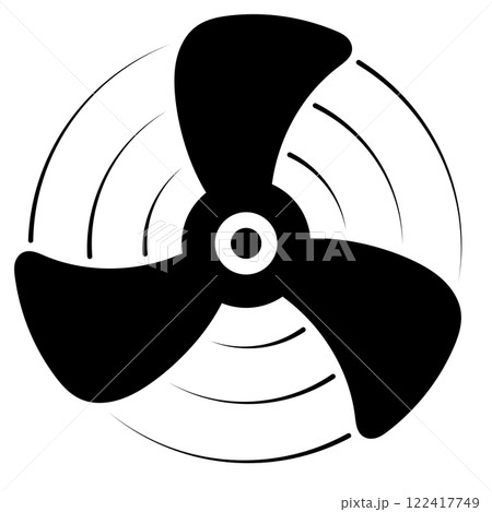 Fan Icon with Blades, cooling ventilation air wind motion 122417749