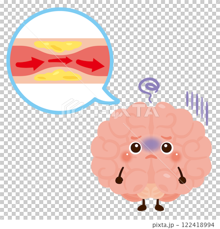 動脈硬化が発生した脳のキャラクター 122418994