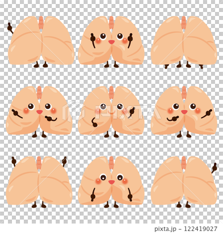 Lung character set pointing 122419027