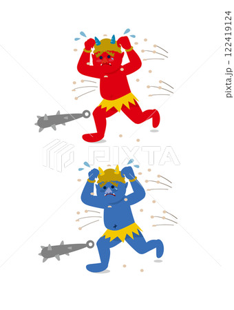 赤鬼と青鬼、節分の鬼のイラストです。 赤鬼と青鬼、節分の鬼のイラストです。 122419124