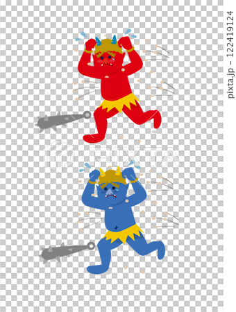 赤鬼と青鬼、節分の鬼のイラストです。 赤鬼と青鬼、節分の鬼のイラストです。 122419124