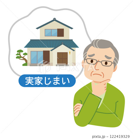 家の管理に悩むシニア男性 家の管理に悩むシニア男性 122419329