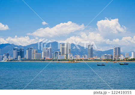 The coastline of Nha Trang city. View from the sea 122419355