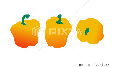 Set of yellow sweet peppers. Collection of vegetables in risograph style. Illustration of summer vegetables isolated on white background. Food silhouette. Set of yellow sweet peppers. Collection of vegetables in risograph style. Illustration of summer vegetables isolated on white background. Food silhouette. 122419371
