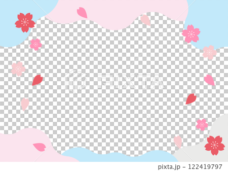 Stylish spring background material with cherry blossoms falling 1 Stylish spring background material with cherry blossoms falling 1 122419797