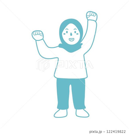 happy muslim kids illustration 122419822