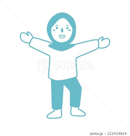 little girl showing happy expression little girl showing happy expression 122419824