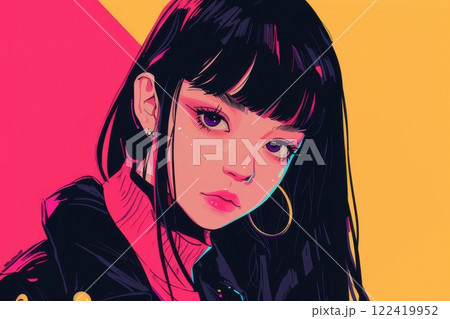 東京をイメージしたレトロポップな女の子(アニメ・マンガ・少女・異世界) 東京をイメージしたレトロポップな女の子(アニメ・マンガ・少女・異世界) 122419952