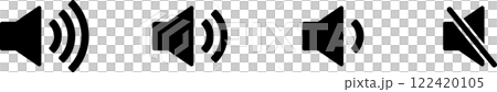 音声・音量・消音アイコンセット 122420105