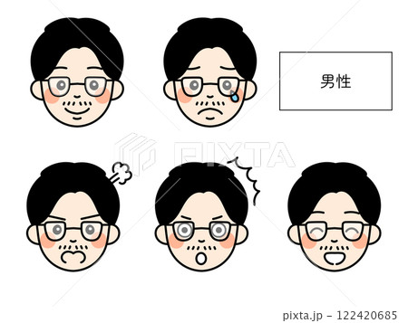 色々な表情の男性のアイコン 色々な表情の男性のアイコン 122420685