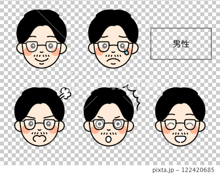 具有各種表情的男人的圖標 具有各種表情的男人的圖標 122420685