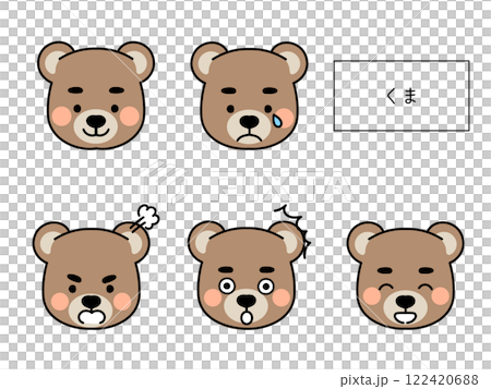 具有各種表情的熊圖標 具有各種表情的熊圖標 122420688