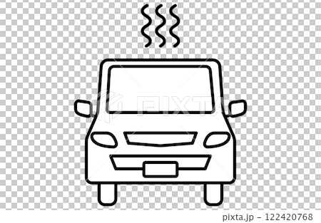 車内温度上昇のベクターイラスト 熱中症 脱水症状 シンプル アイコン 122420768
