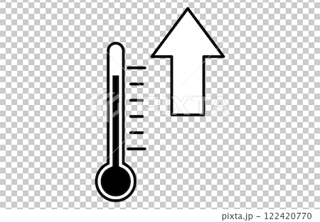 Vector illustration icon of temperature rise Temperature rise High temperature Simple 122420770