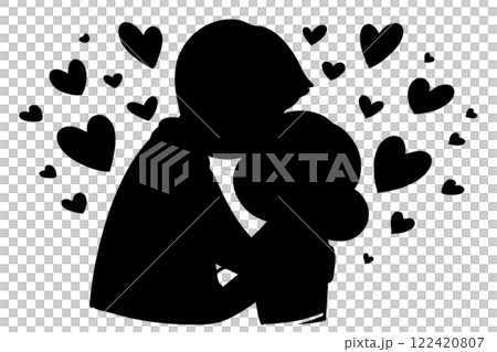 silhouette of a person with a heart 122420807