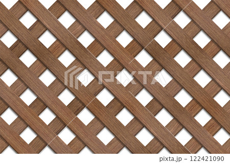 板の間隔が狭い茶色い木製のラティスの背景 板の間隔が狭い茶色い木製のラティスの背景 122421090