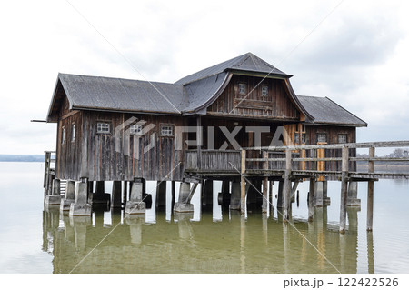 Famous bathhouse at lake Ammersee, Bavaria, Germany Famous bathhouse at lake Ammersee, Bavaria, Germany 122422526