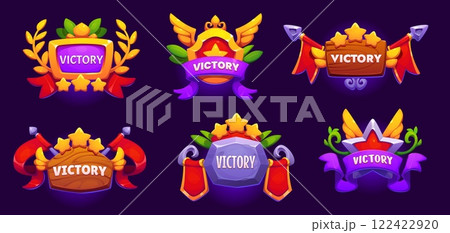 Game victory award icons, ui badges asset....のイラスト素材 [122422920] - PIXTA