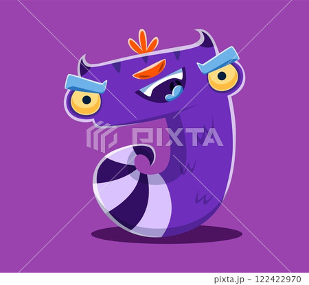 Halloween font letter J spooky monster character. Bizarre Halloween creature ABC typeset letter, silly alien cat monster personage vector English alphabet element or spooky horror beast font symbol Halloween font letter J spooky monster character. Bizarre Halloween creature ABC typeset letter, silly alien cat monster personage vector English alphabet element or spooky horror beast font symbol 122422970