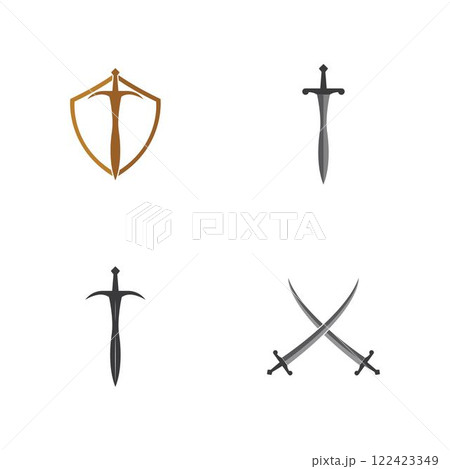 Sword logo vector flat design Sword logo vector flat design 122423349