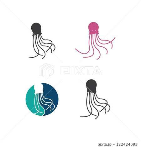 Octopus logo ilustration vector 122424093