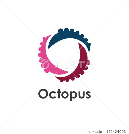 Octopus logo ilustration vector 122424098