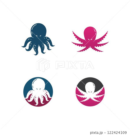 Octopus logo ilustration vector 122424109