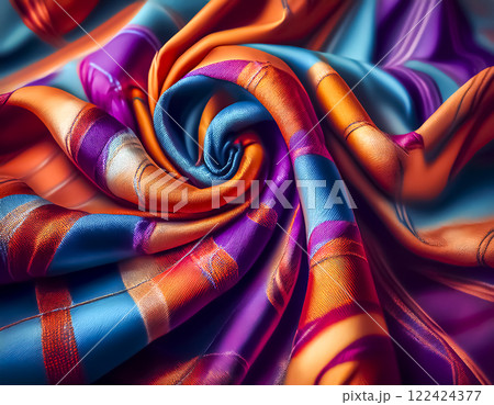 布地の背景イメージ素材　カラフル　チェック 122424377