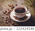 おいしそうなコーヒーとコーヒー豆 122424546
