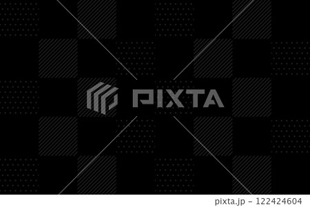 黒色のドットとストライプ柄のタイルの背景画像 122424604