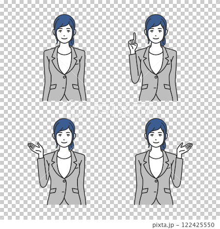 Young woman business person pose set Young woman business person pose set 122425550