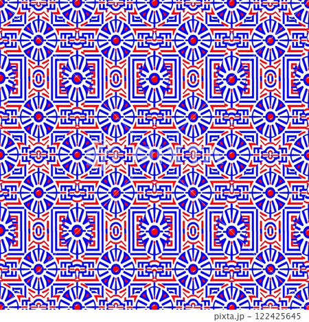 seamless pattern with abstract geometric shapes. vector illustration. 122425645