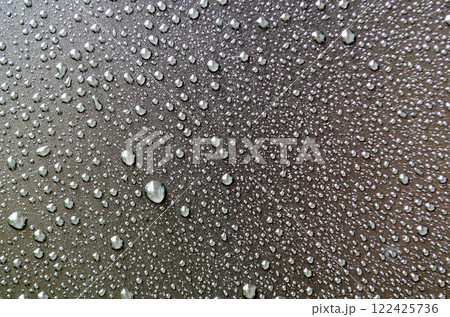 Straight view of water droplets with dark background suitable for wallpaper. Raindrop concept 122425736