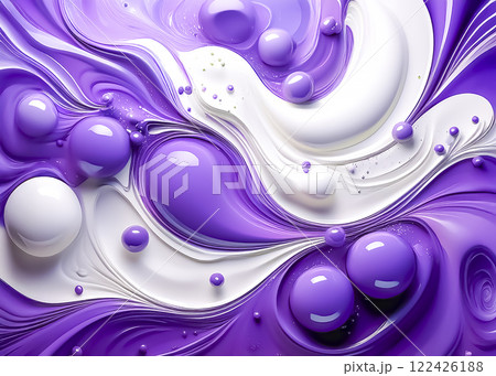 カラフルペンキの抽象的なイメージ素材　紫色 122426188