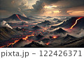 火山　溶岩が流れている 122426371