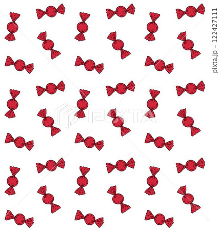 Vector seamless pattern of hand drawn red candy 122427111