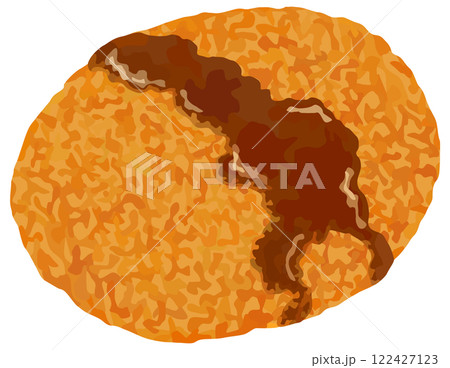 ソースをつけたコロッケのイラスト ベクター素材 ソースをつけたコロッケのイラスト ベクター素材 122427123