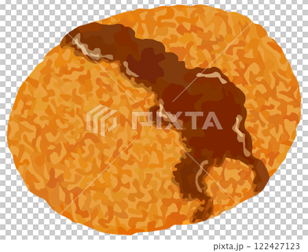 ソースをつけたコロッケのイラスト ベクター素材 ソースをつけたコロッケのイラスト ベクター素材 122427123