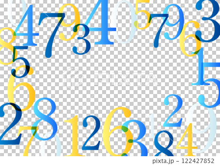 Number background design_blue and yellow 122427852